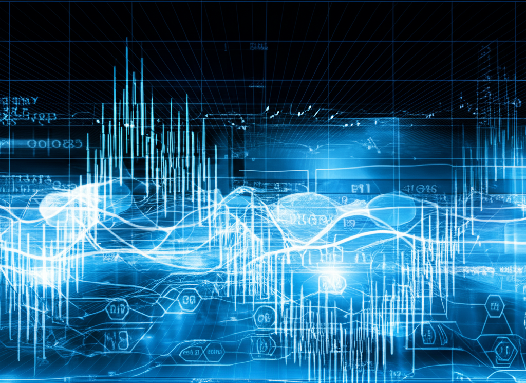 Illustration of synthetic trading concept showing digital assets mirroring real-world markets