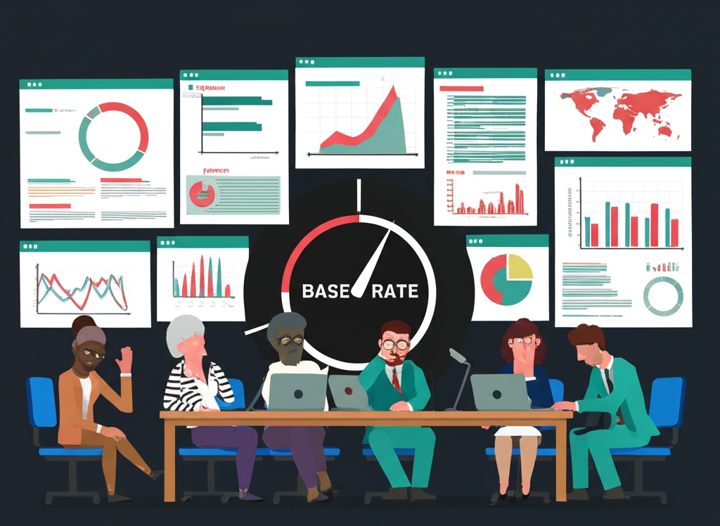 Monetary policy committee analyzing economic data to adjust the base rate for stability