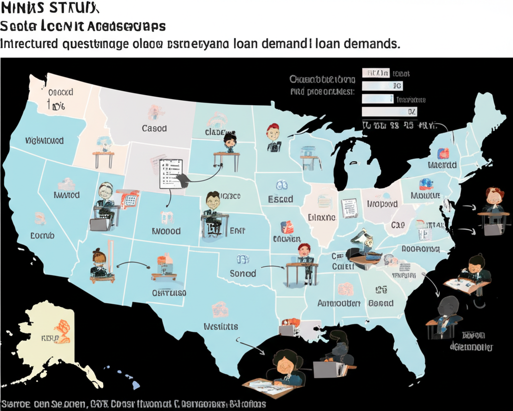 Visualization of U.S. banks participating in the SLOOS, showing aggregation of qualitative responses into net percentages