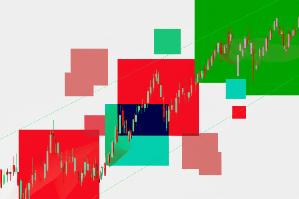 Illustration of a forex chart with a rapidly moving currency pair line, symbolizing high volatility and potential for both profit and risk, with abstract elements representing strategy and risk management