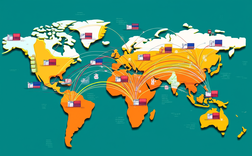 Illustration of a vibrant global economy with interconnected trade routes symbolizing the lifeblood of economies