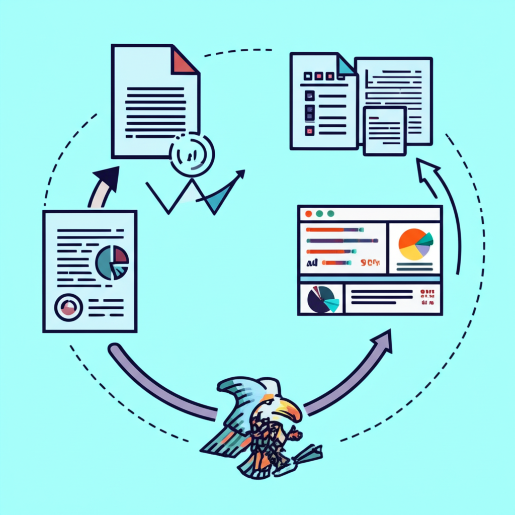 Illustration of data sources like FRED, BEA, and industry reports forming a unified dashboard of vehicle sales statistics