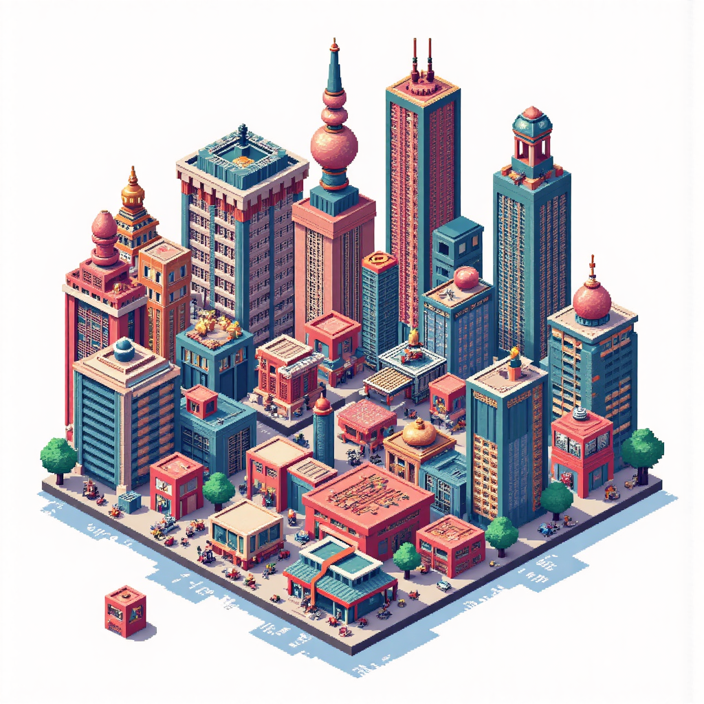 Vibrant pixel art depiction of the SushiSwap ecosystem in DeFi, featuring the logo, token swaps, liquidity pools, and yield farming with community governance elements